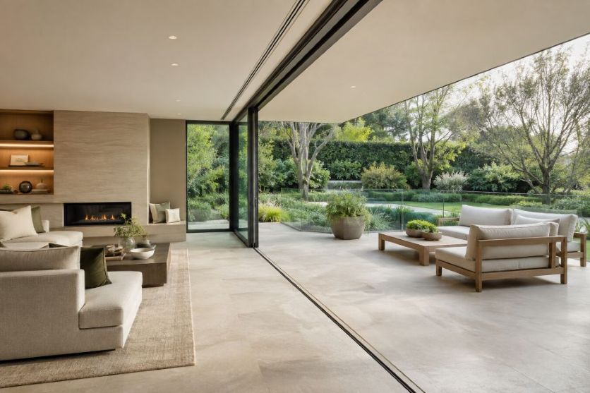 Seamless living room to garden terrace